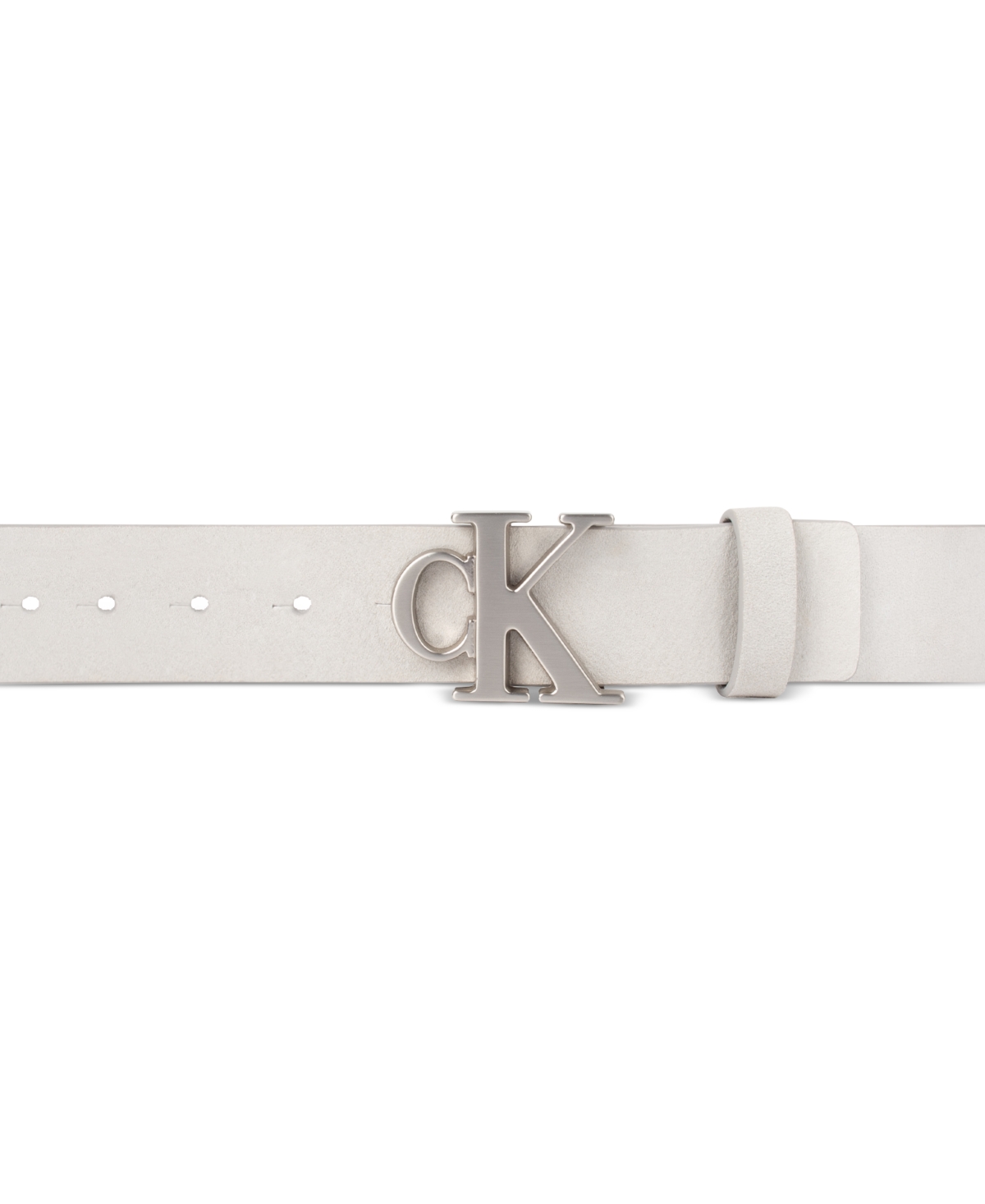 Calvin Klein Men's Plaque-Buckle Ck Logo Belt
