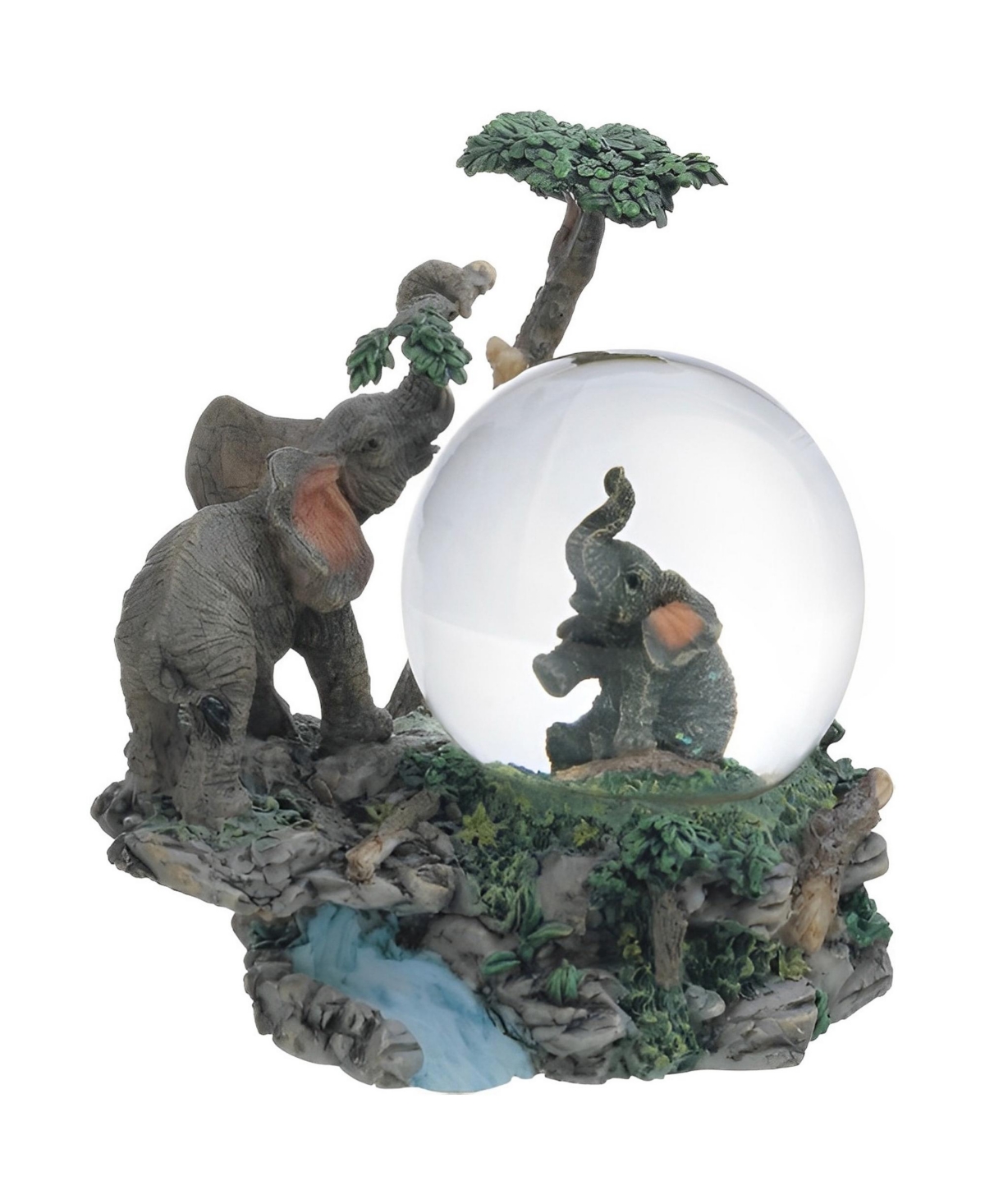 4"H Elephant Glitter Snow Globe Figurine Home Decor Perfect Gift for House Warming, Holidays and Birthdays - Multicolor