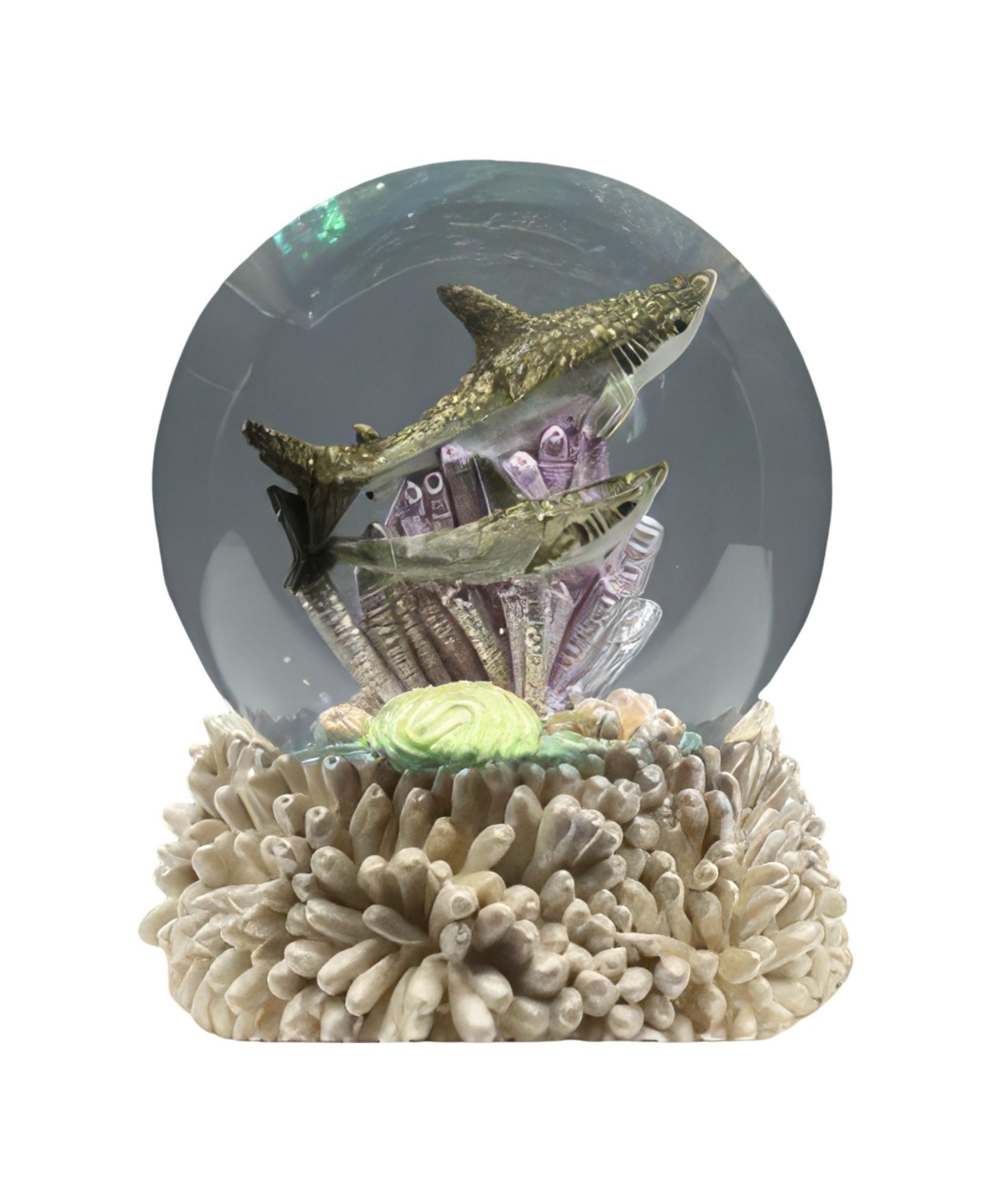 3.25"H Shark Snow Globe Home Decor Perfect Gift for House Warming, Holidays and Birthdays - Multicolor