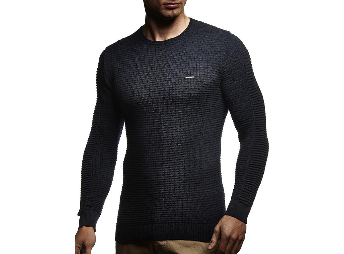 Men's Sweater Pullover Hoodie Basic Crew Neck Sweatshirt Longsleeve Slim Fit - Light beige