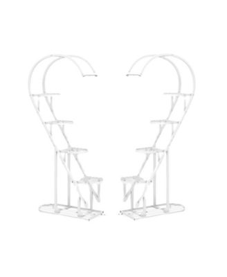 5 Tier Metal Plant Stand with Hanging Hook for Multiple Plants