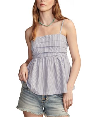 Lucky Brand - Women's Cotton Ruched Poplin Tube Top