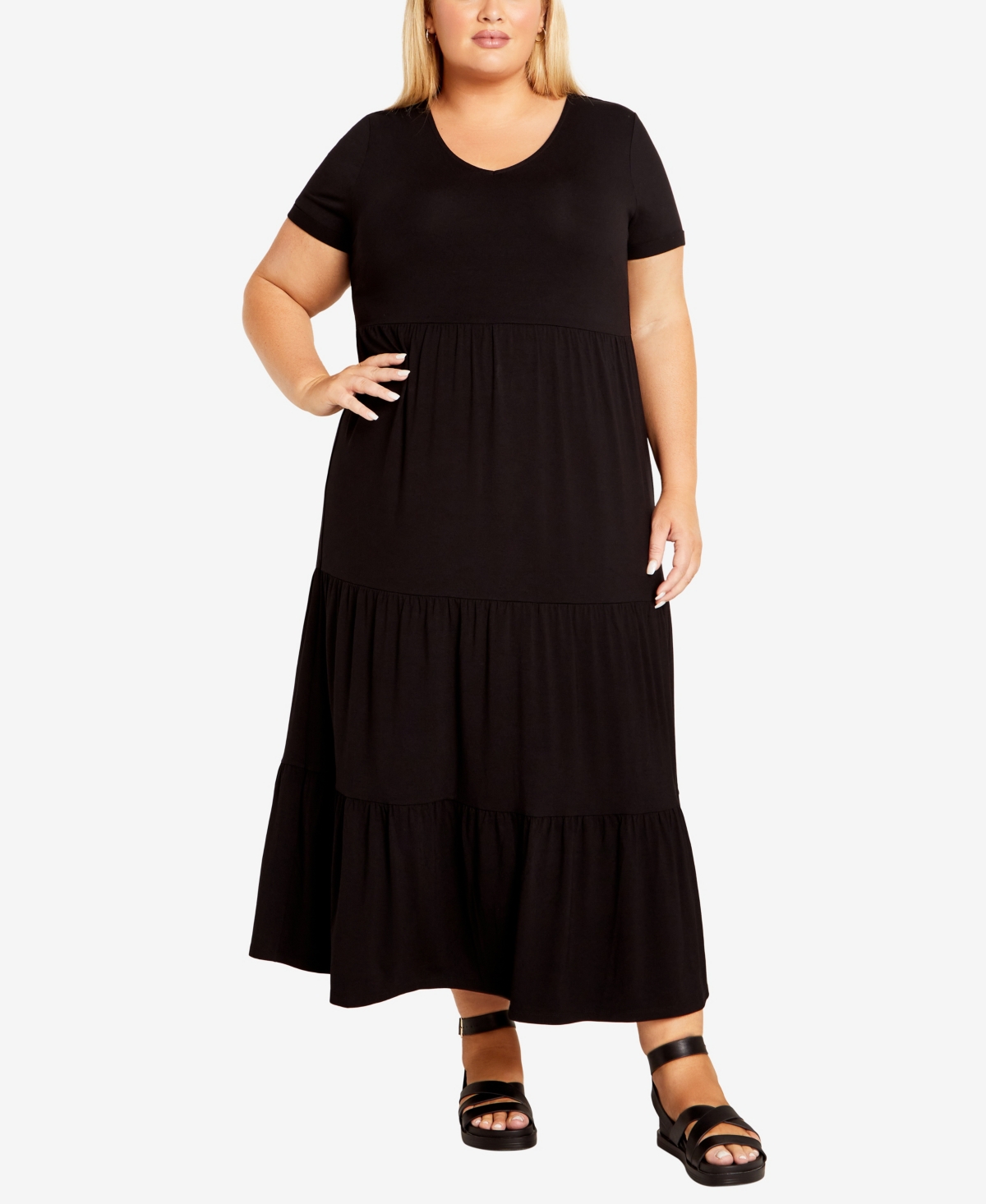 Shop Avenue Plus Size Whitney Maxi Dress In Black