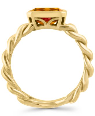 EFFY&reg; Citrine Chain Link Statement Ring (1-1/2 ct. t.w.) in Gold-Plated Sterling Silver