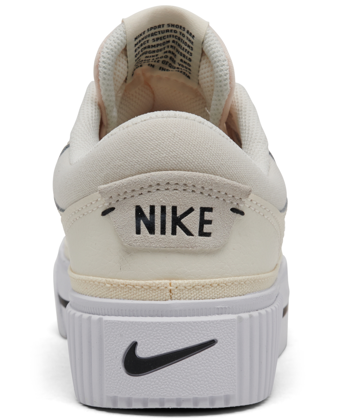 Nike Women's Court Legacy Lift Platform Casual Sneakers from Finish Line -MUSLIN/WHITE/B