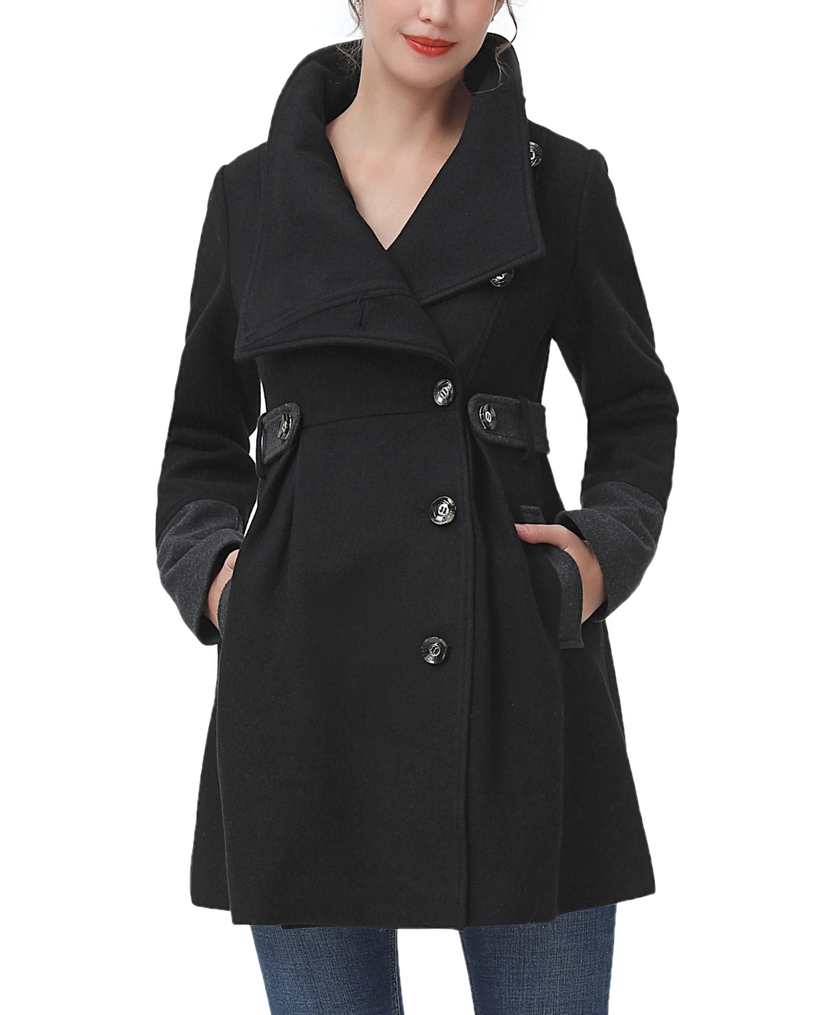 Maternity Harper Wool Coat - Black