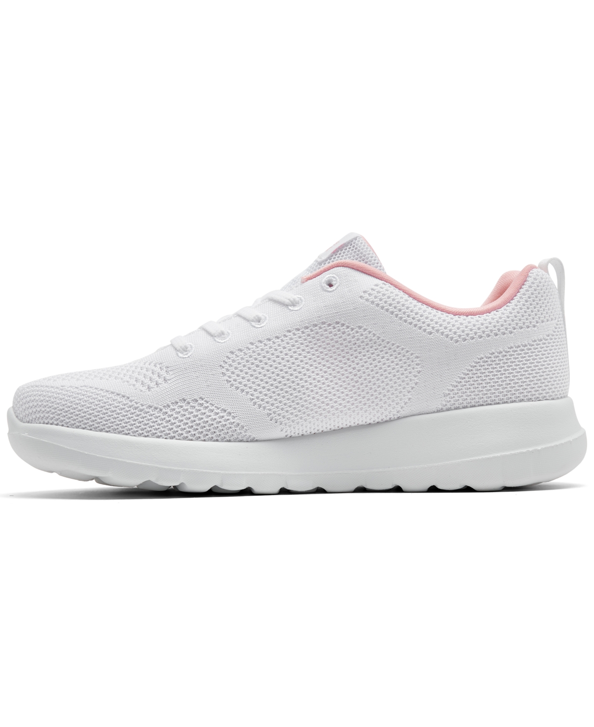 Shop Skechers Women's Go Walk Joy Lace Walking Sneakers From Finish Line In White,pink