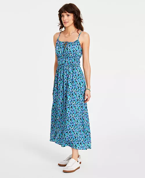 women's tie-front midi dress, created for macy's