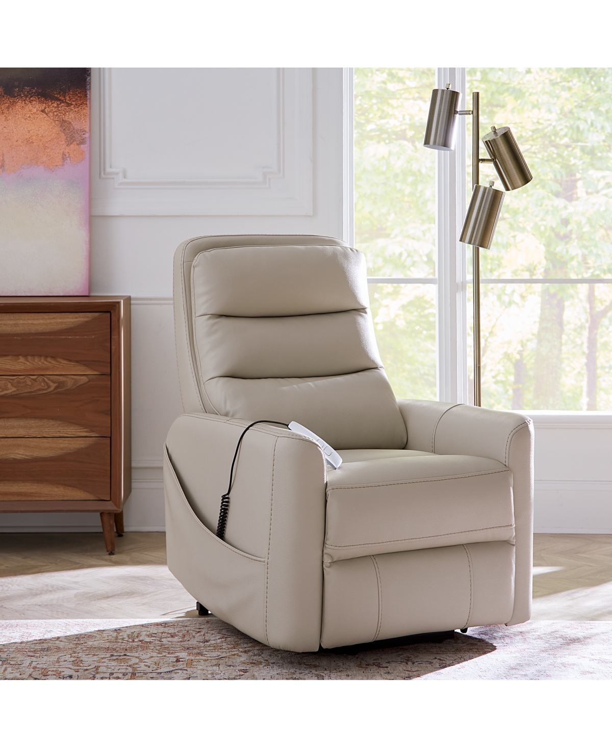 Macy's Nelman 34" Beyond Leather Power Lift Chair, Created For  In Dark Brown