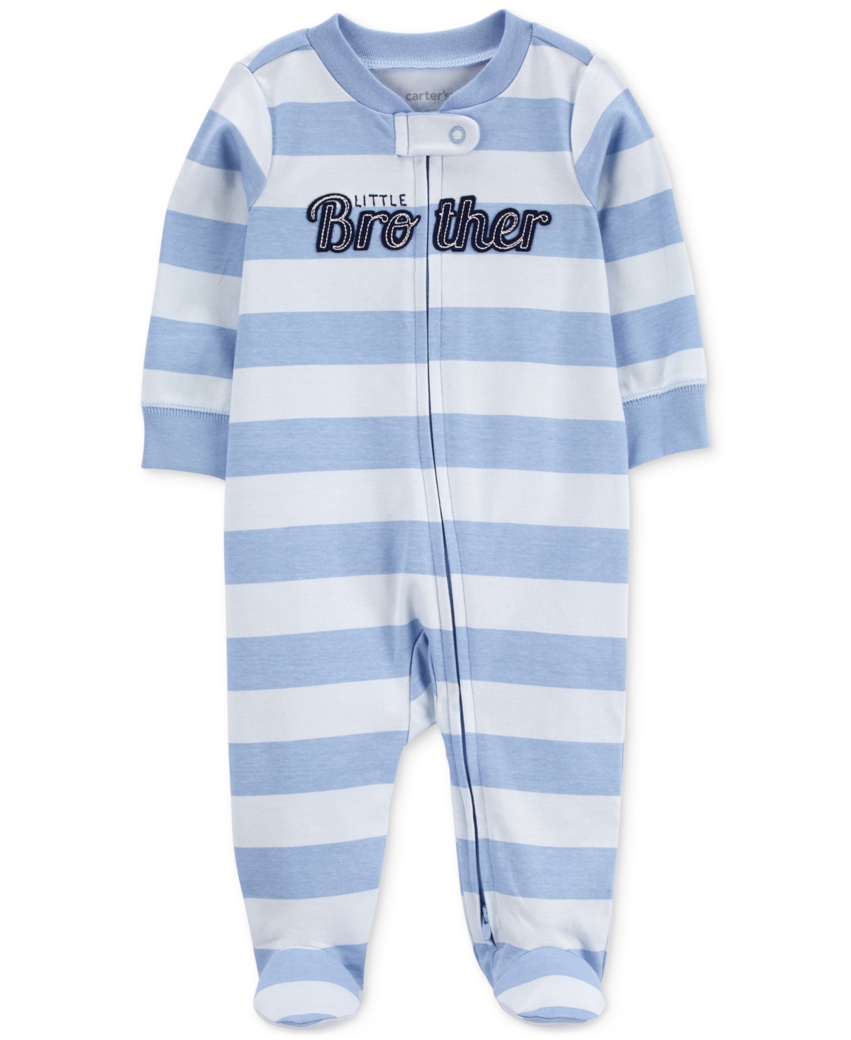 Shop Carter's Baby Boys And Baby Girls 2-way Zip Sleep And Play Coverall In Blue Brother