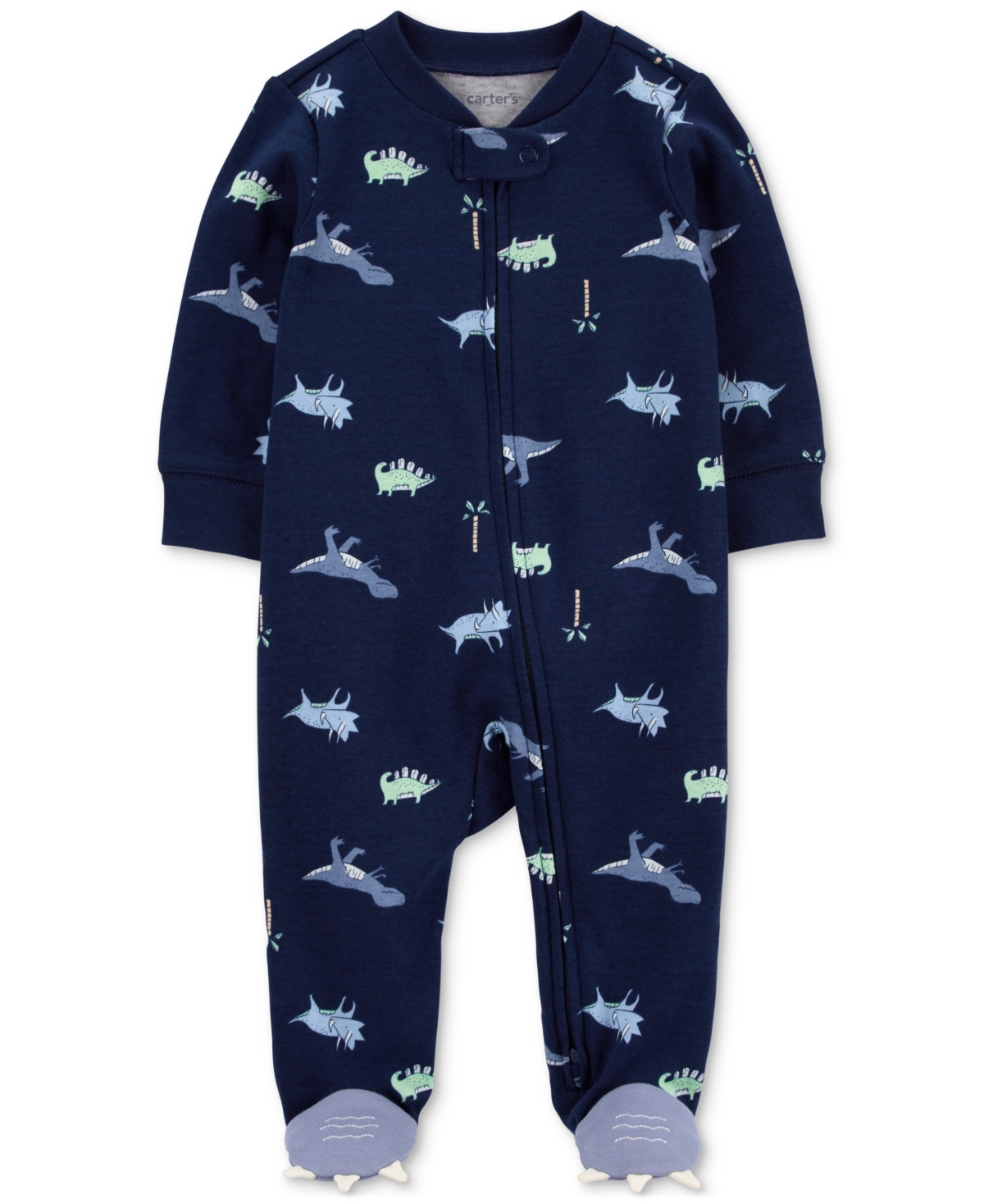 Carter's Baby Boys And Baby Girls 2-way Zip Sleep And Play Coverall In Blue Dinos