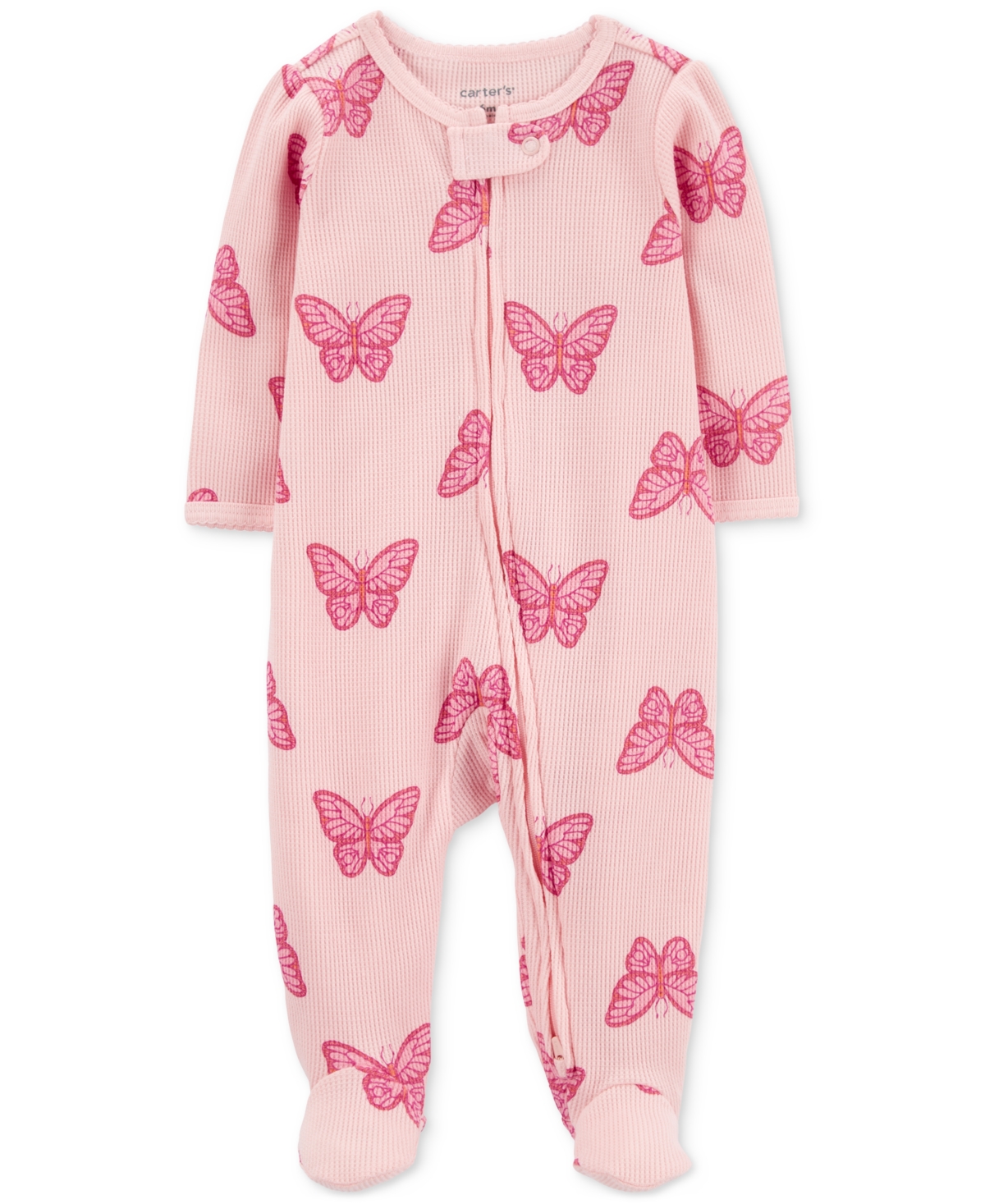 Carter's Baby Boys And Baby Girls 2-way Zip Sleep And Play Coverall In Pink Butterflies
