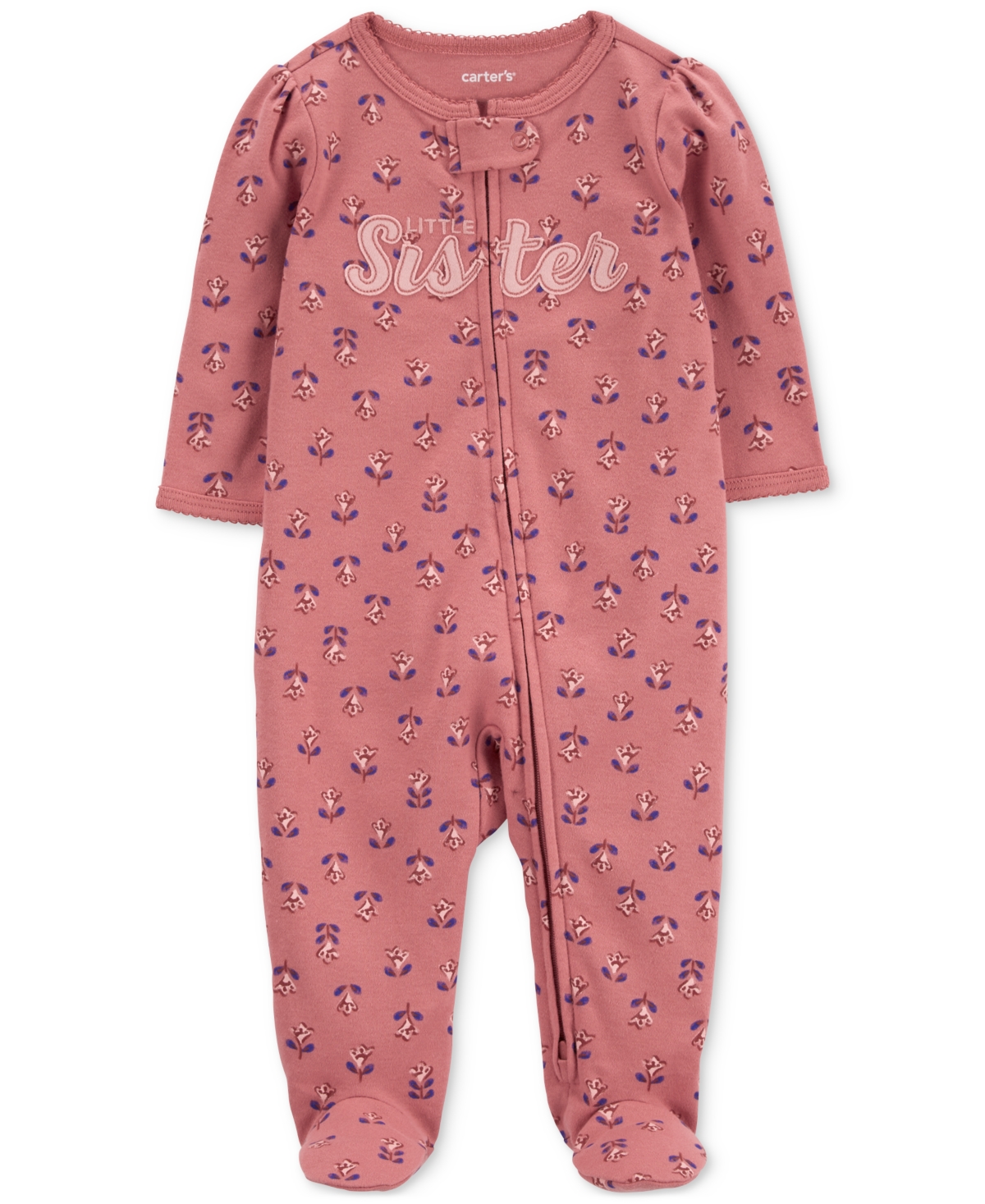 Carter's Baby Boys And Baby Girls 2-way Zip Sleep And Play Coverall In Pink Sister
