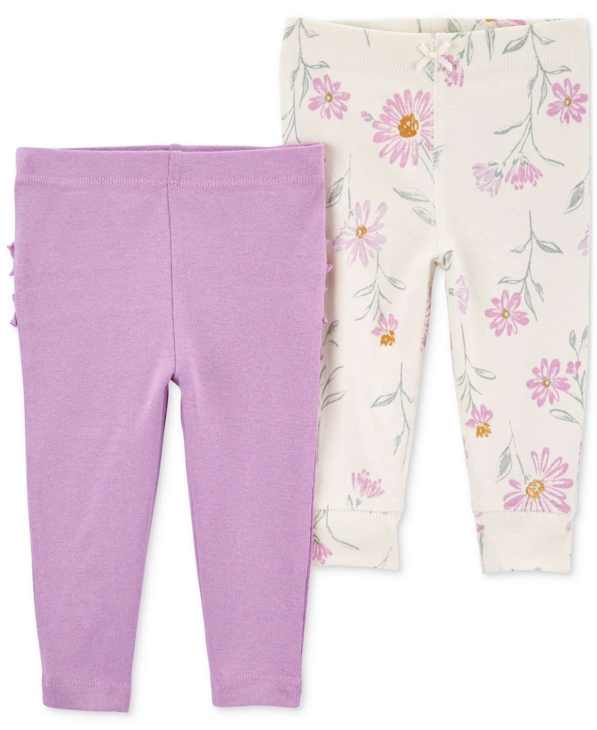 Carter's Baby Girls 2 Pack Floral Pull On Pants