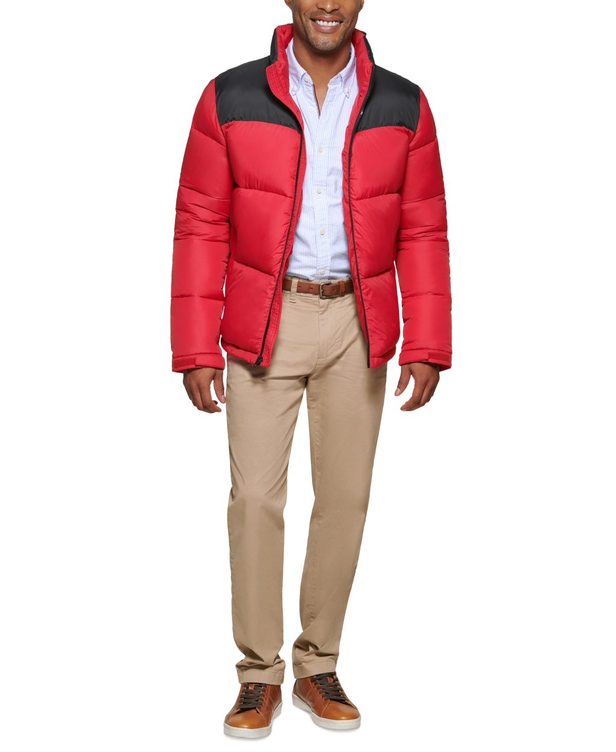 Club Room Men's Colorblocked Quilted Full-Zip Puffer Jacket, Created for Macy's