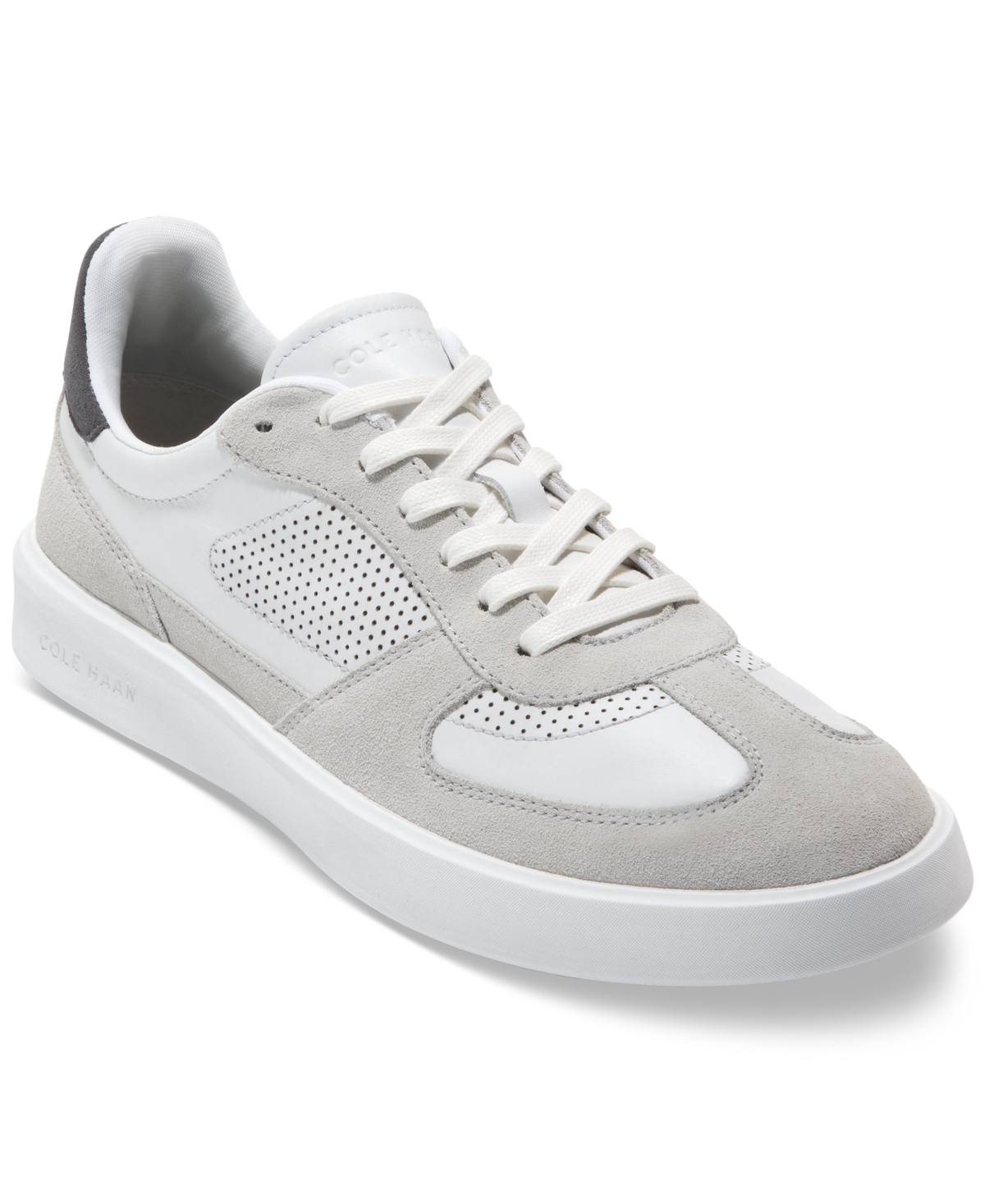 Shop Cole Haan Men's Grand Crosscourt Modern Turf Sneaker In Microchip,gray Pinstripe,optic White