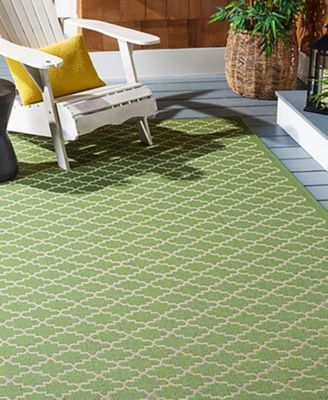 Courtyard CY6919 Green and Beige 5'3" x 7'7" Sisal Weave Outdoor Area Rug