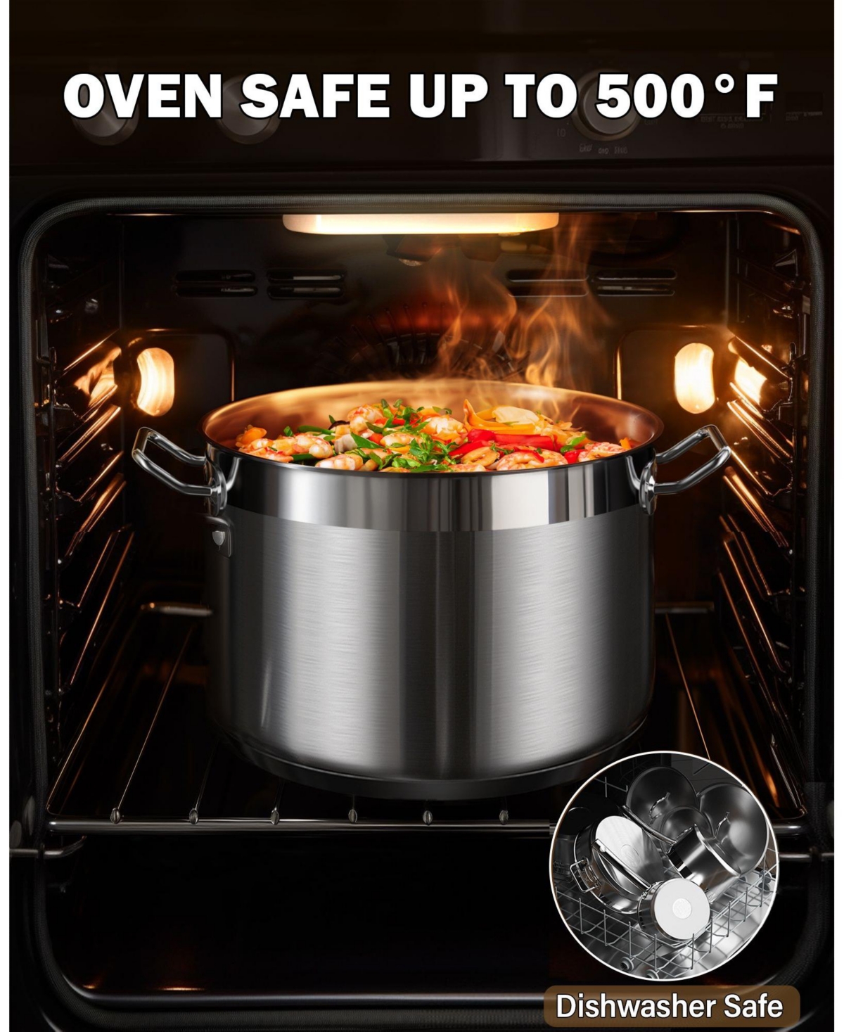 Cooks Standard Stockpots Stainless Steel, Professional Grade Stock Pot with Lid,- Silver