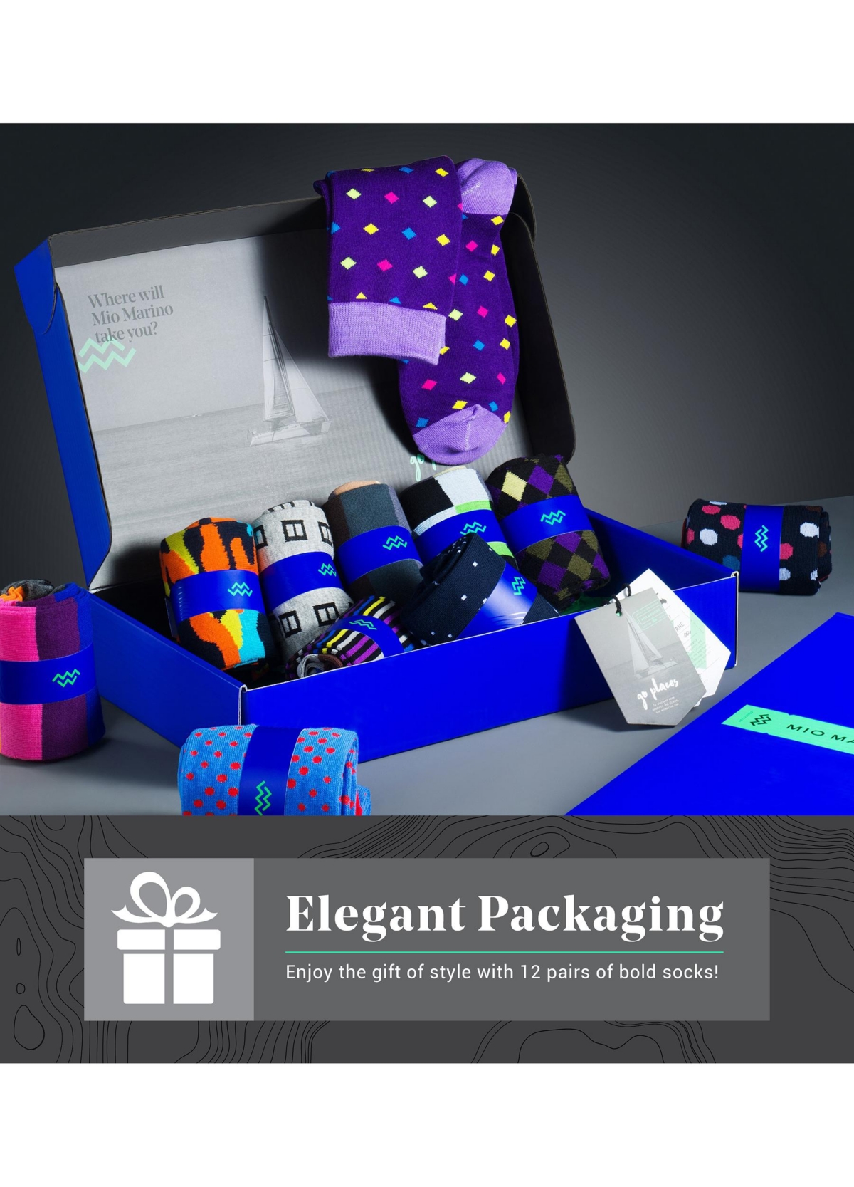 Mio Marino Men's Zippy Spry Fun Dress Socks 12 Pack