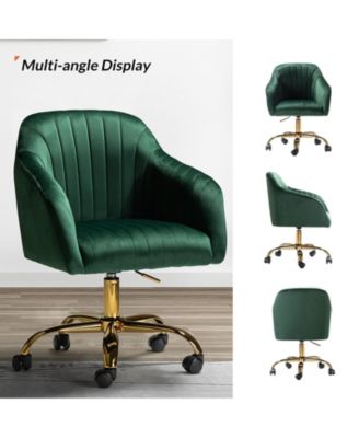 Velvet Home Office Desk Chair Height Adjustable Chair