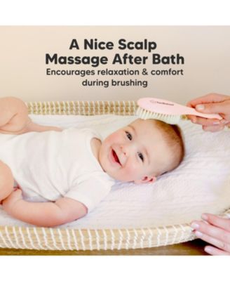 Baby Hair Brush, Oval Cradle Cap Brush, Soft Baby Brush for Infant, Newborn Hairbrush for Girls, Boys, Baby Scalp Brush