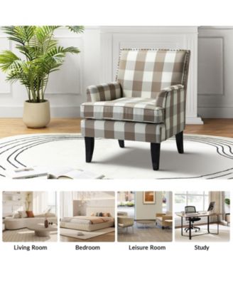Herrera Classic Upholstered Armchair with Nail Head Trim