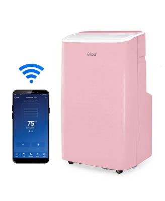 Portable Air Conditioner, Dehumidifier & Fan, Portable AC 9,000 BTU Bedroom AC & Covers up to 400 Sq. Ft., Wifi Enabled,Pink