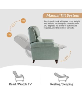 Franco Traditional Genuine Leather Manual Recliner