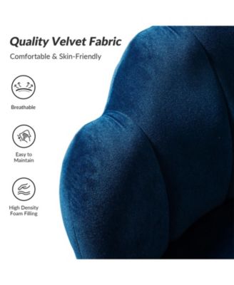 Modern Velvet Barrel Chair with Channel Tufted Back