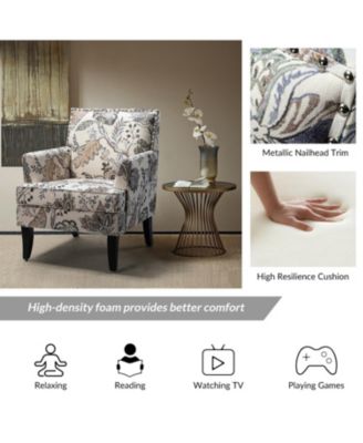 Herrera Classic Upholstered Armchair with Nail Head Trim