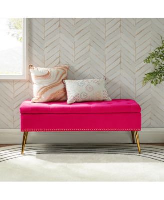 Kajana Transitional Velvet Upholstered Flip Top Storage Bench