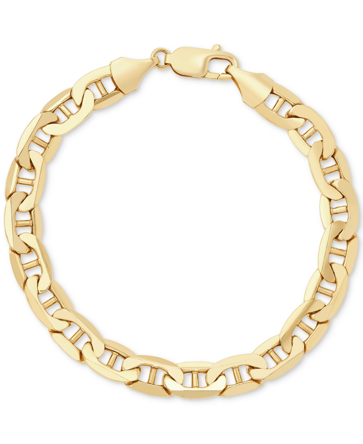 Men's Polished Mariner Link Chain Bracelet in 14k Gold - Gold