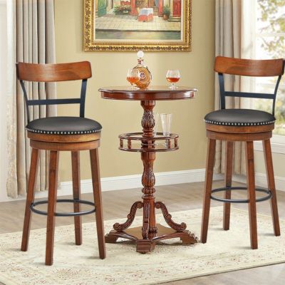 Set of 2 Swivel Counter Height Bar Stools