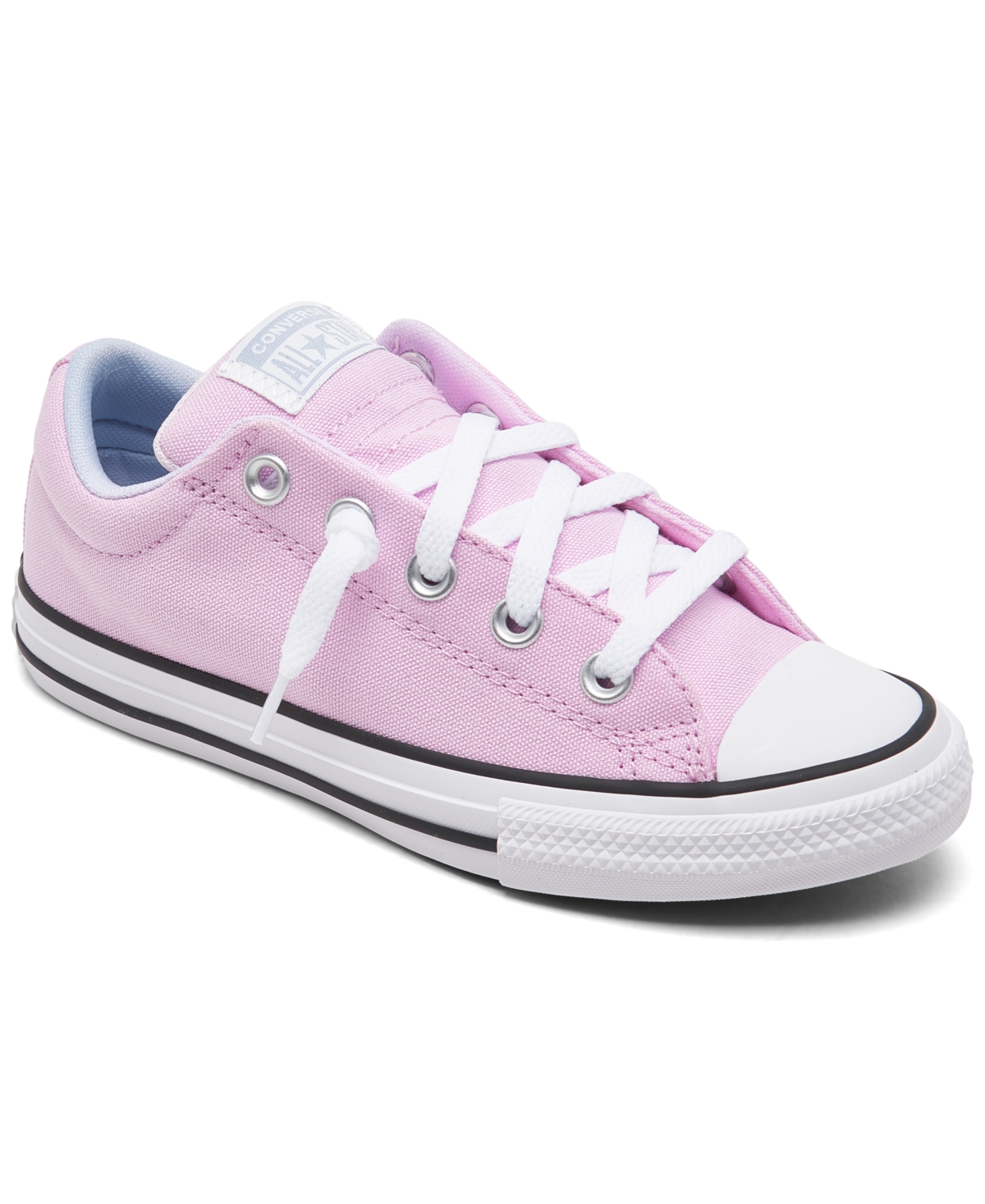 Converse Little Girls' Street Low Casual Sneakers From Finish Line In Stardust Lilac,white