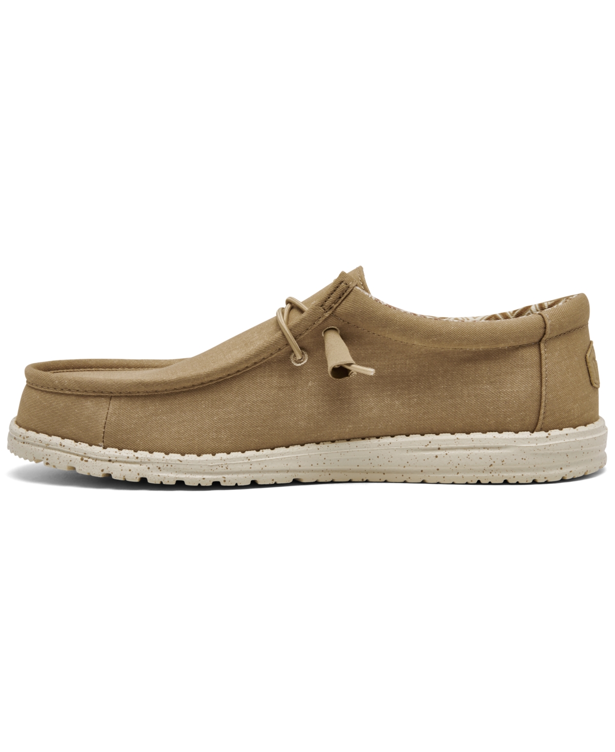 Shop Hey Dude Men's Wally Canvas Casual Moccasin Sneakers From Finish Line In Tan Khaki