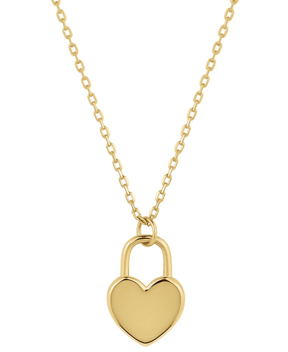 Shop Giani Bernini Polished Heart Padlock Pendant Necklace, 16" + 2" Extender, Created For Macy's In Gold Over Silver