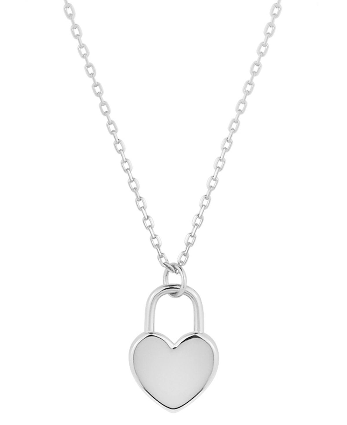 Shop Giani Bernini Polished Heart Padlock Pendant Necklace, 16" + 2" Extender, Created For Macy's In Silver