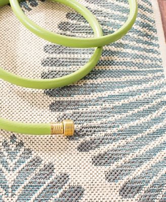 Courtyard CY7504 Beige and Anthracite 8' x 11' Sisal Weave Outdoor Area Rug