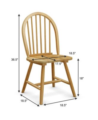 Set of 2 Vintage Windsor Wood Chair with Spindle Back for Dining Room