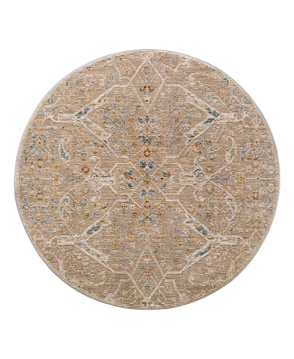 Surya Reina Ren-2300 5'3x5'3 Round Area Rug In Tan