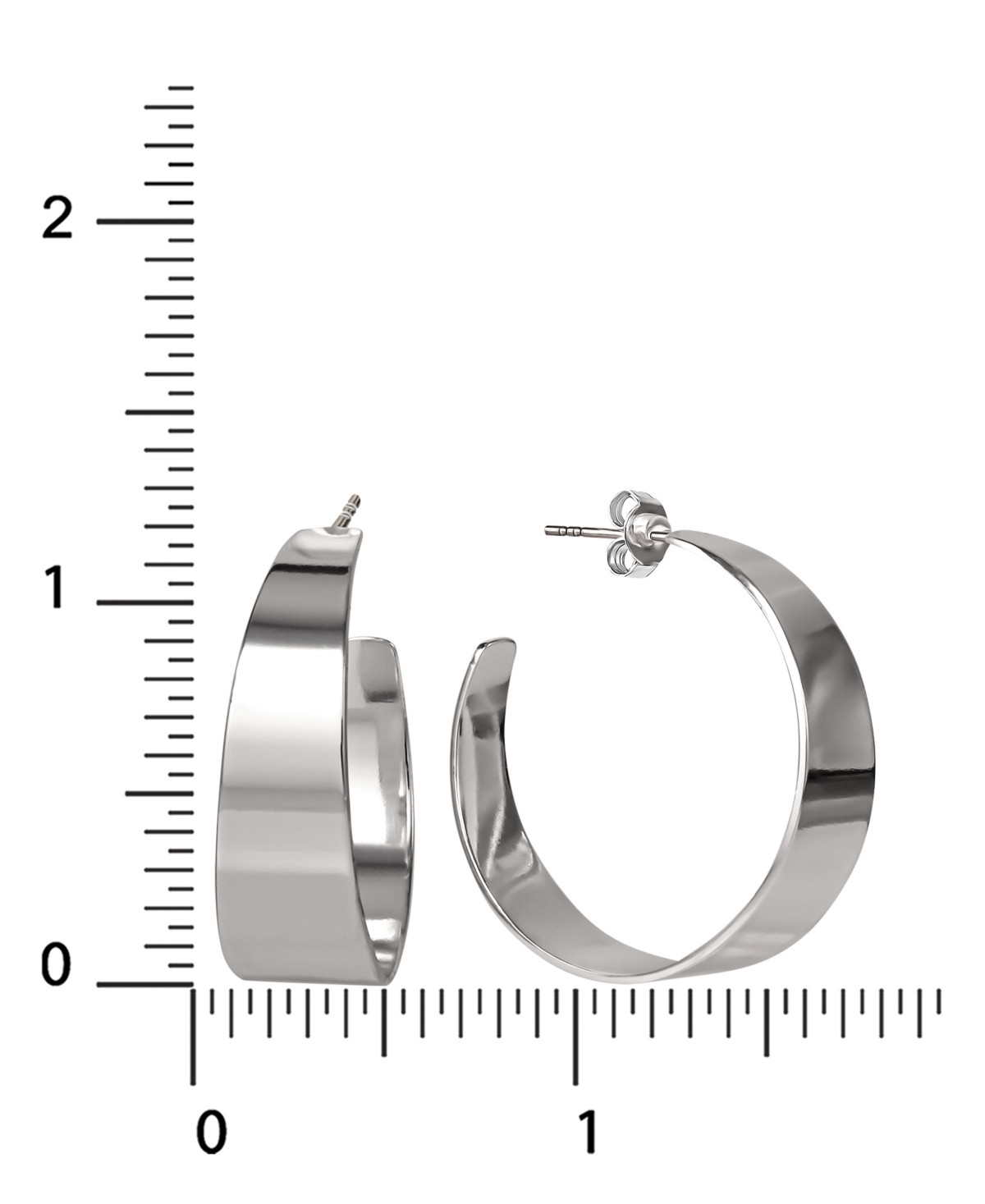 Giani Bernini Graduated Medium Hoop Earrings in Sterling 1-1/8