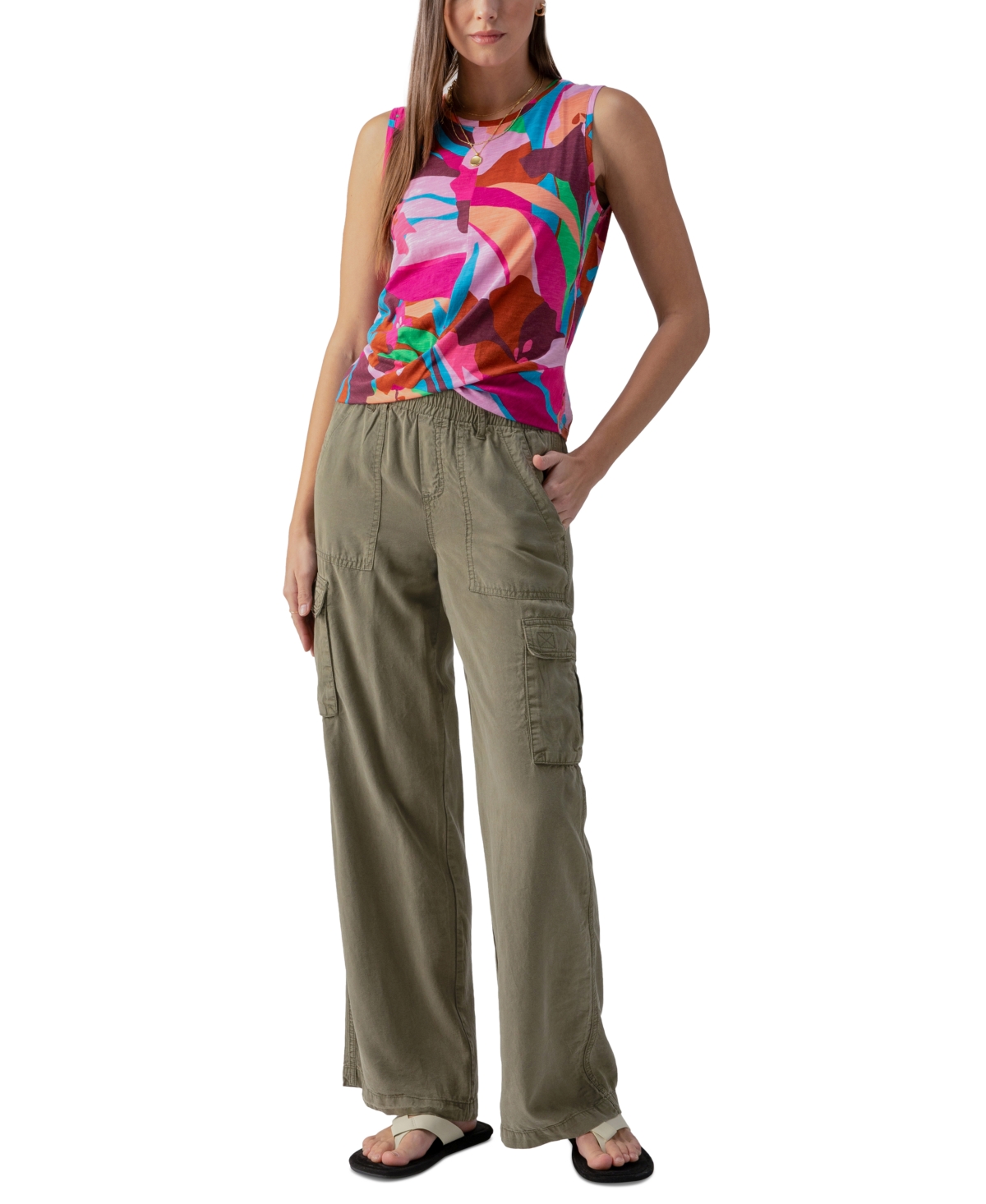 Shop Sanctuary Women's Relaxed Reissue Wide-leg Cargo Pants In Burnt Olive