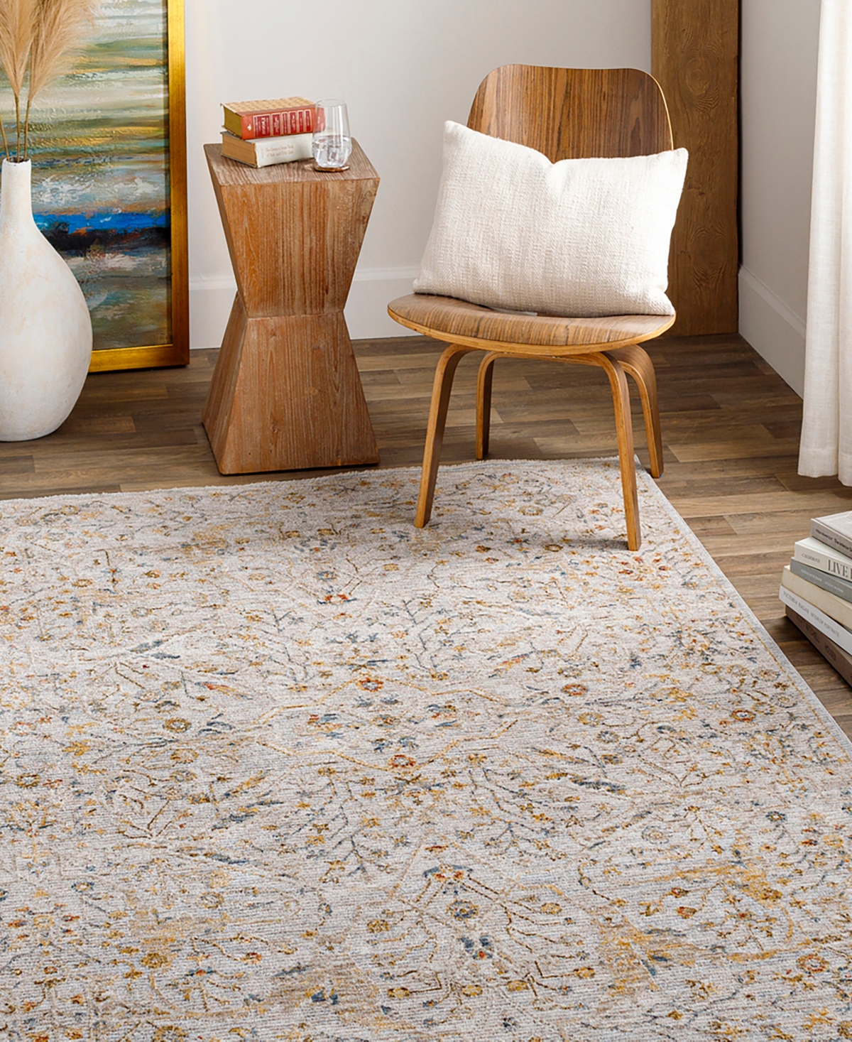 Livabliss Reina Ren-2300 2'7x4' Area Rug In Silver