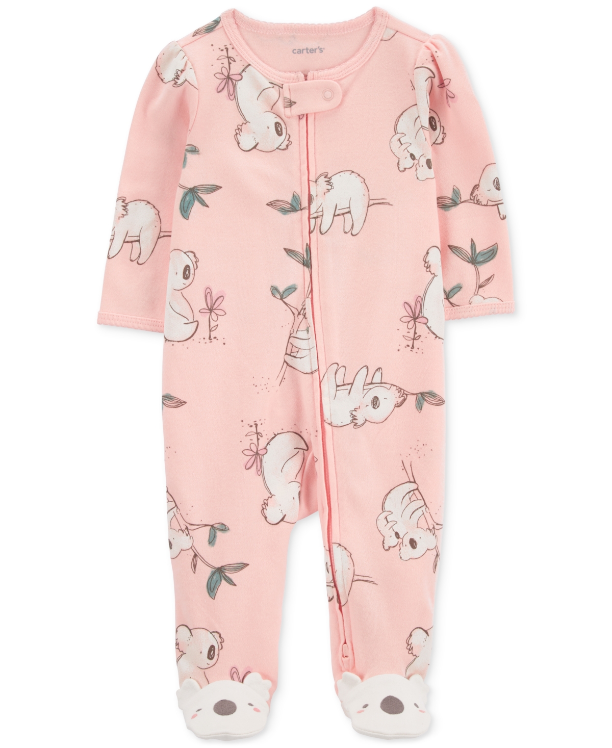 Carter's Baby Boys And Baby Girls 2-way Zip Sleep And Play Coverall In Pink Koala