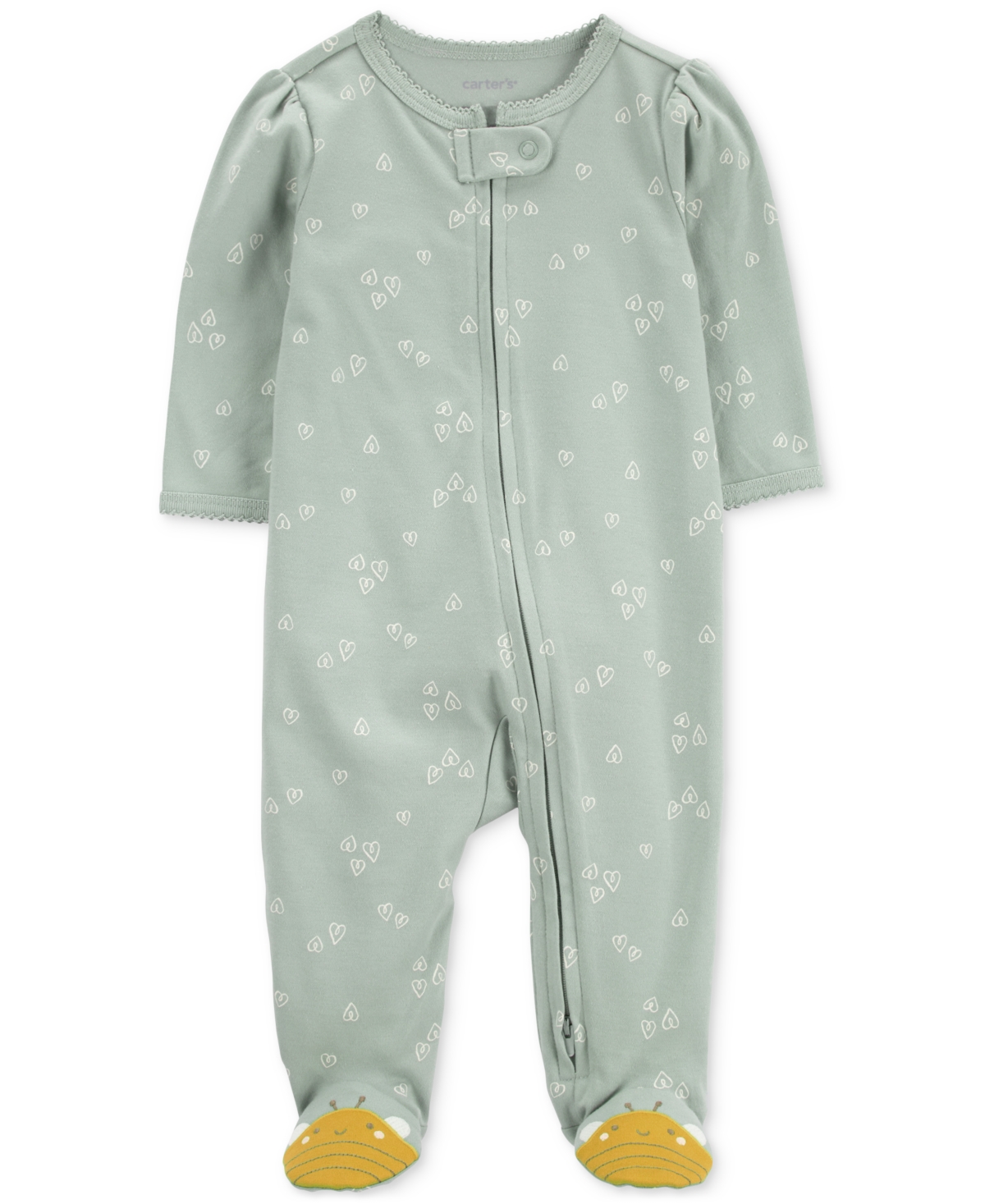 Shop Carter's Baby Boys And Baby Girls 2-way Zip Sleep And Play Coverall In Sage