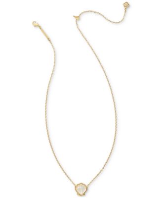 14k Gold-Plated Stone Shell 19 Pendant Necklace