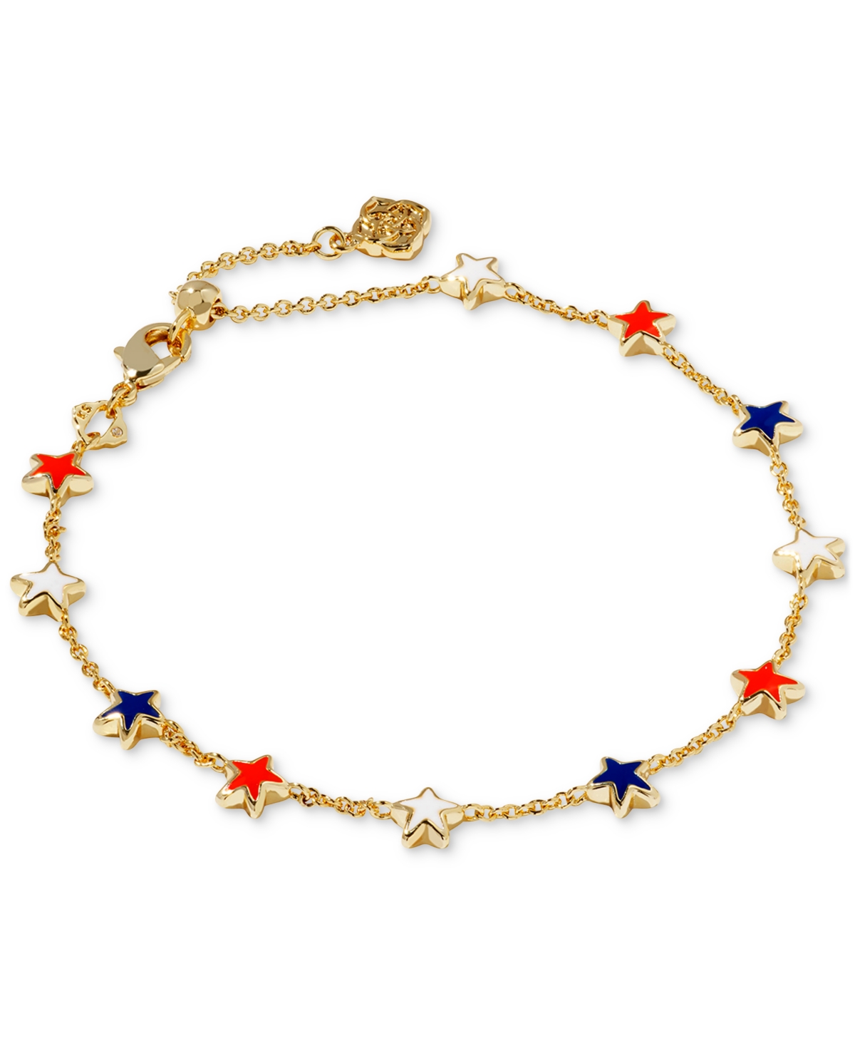 Shop Kendra Scott 14k Gold-plated Star Slider Bracelet In Gld Red Wh