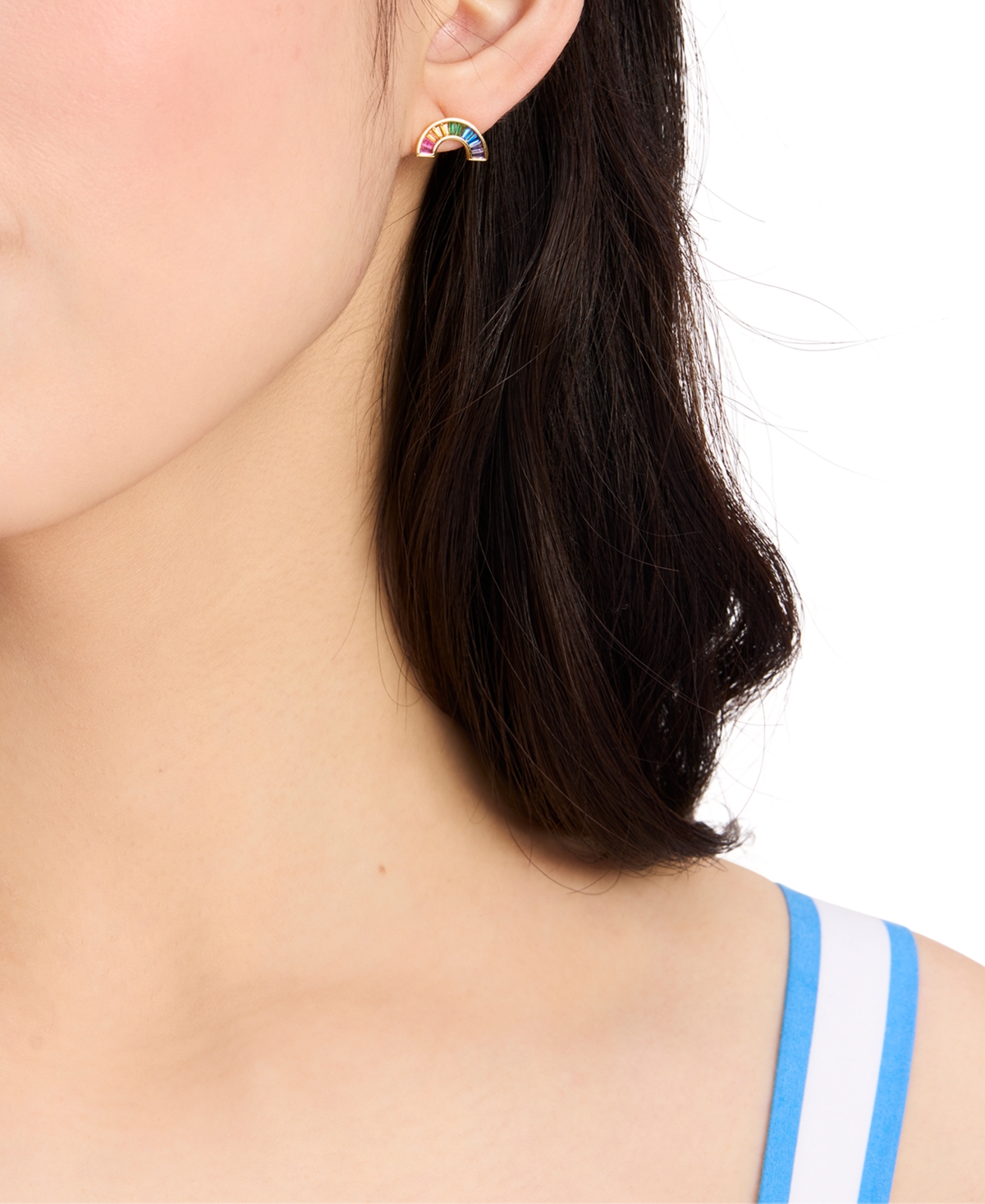 Kate Spade New York Gold-Tonecolor Crystal Rainbow Stud Earrings