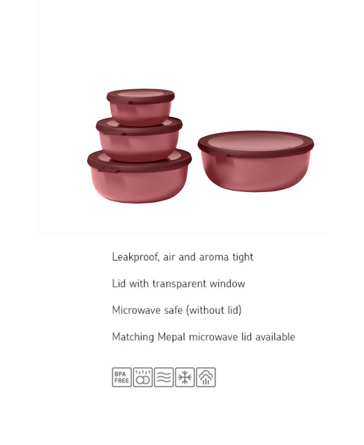 Mepal Cirqula 4pc. Round Shallow Multi Bowl Set In Pink
