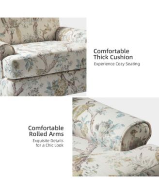 Lucretia Modern Upholstered Accent Chair with Patterned Cushion